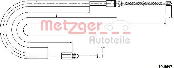 Metzger 10.6697 - Тросик, cтояночный тормоз autosila-amz.com