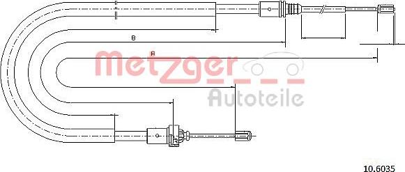 Metzger 10.6035 - Тросик, cтояночный тормоз autosila-amz.com