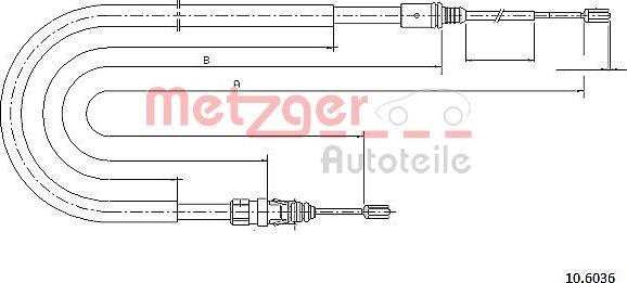 Metzger 10.6036 - Тросик, cтояночный тормоз autosila-amz.com