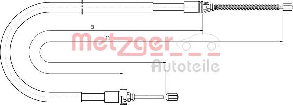 Metzger 10.6033 - Тросик, cтояночный тормоз autosila-amz.com