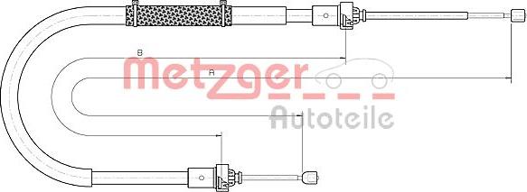 Metzger 10.6895 - Тросик, cтояночный тормоз autosila-amz.com