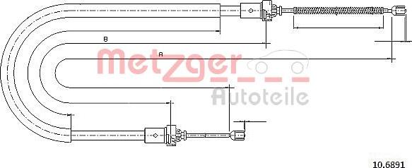 Metzger 10.6891 - Тросик, cтояночный тормоз autosila-amz.com
