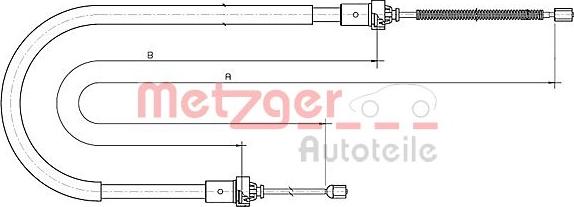 Metzger 10.6892 - Тросик, cтояночный тормоз autosila-amz.com