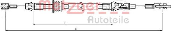 Metzger 10.6852 - Тросик, cтояночный тормоз autosila-amz.com