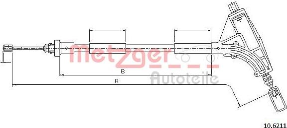 Metzger 10.6211 - Тросик, cтояночный тормоз autosila-amz.com