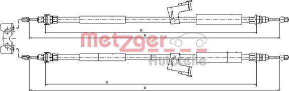 Metzger 10.8225 - Тросик, cтояночный тормоз autosila-amz.com