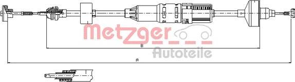 Metzger 10.3443 - Трос, управление сцеплением autosila-amz.com