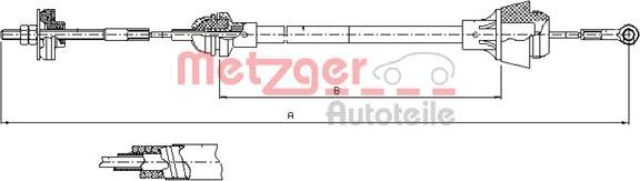 Metzger 10.3601 - Трос, управление сцеплением autosila-amz.com