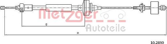 Metzger 10.2890 - Трос, управление сцеплением autosila-amz.com