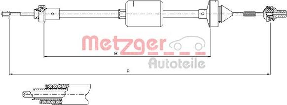 Metzger 10.2842 - Трос, управление сцеплением autosila-amz.com