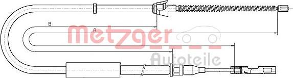 Metzger 10.7515 - Тросик, cтояночный тормоз autosila-amz.com