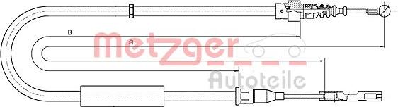 Metzger 10.7512 - Тросик, cтояночный тормоз autosila-amz.com