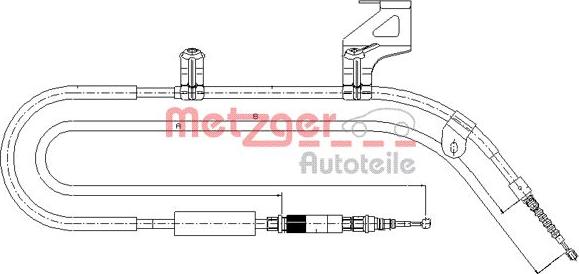 Metzger 10.7585 - Тросик, cтояночный тормоз autosila-amz.com