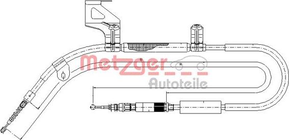 Metzger 10.7586 - Тросик, cтояночный тормоз autosila-amz.com