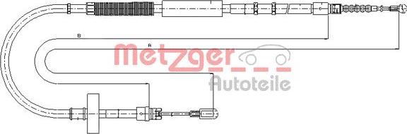 Metzger 10.7537 - Тросик, cтояночный тормоз autosila-amz.com