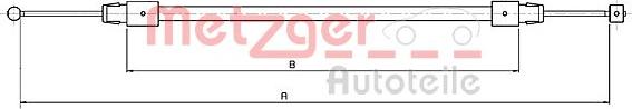 Metzger 10.7633 - Тросик, cтояночный тормоз autosila-amz.com