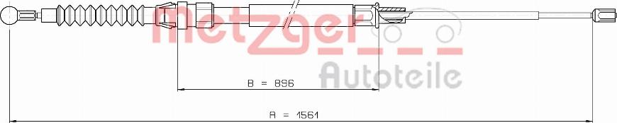 Metzger 10.7627 - Тросик, cтояночный тормоз autosila-amz.com