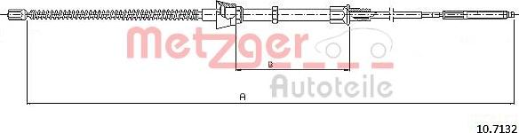 Metzger 10.7132 - Тросик, cтояночный тормоз autosila-amz.com