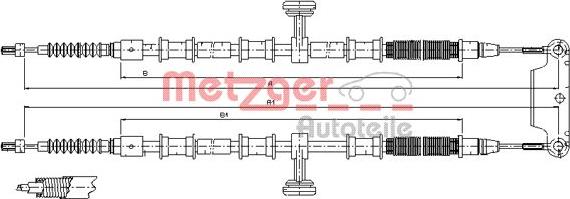 Metzger 11.5945 - Тросик, cтояночный тормоз autosila-amz.com