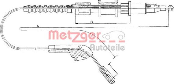 Metzger 11.5943 - Тросик, cтояночный тормоз autosila-amz.com