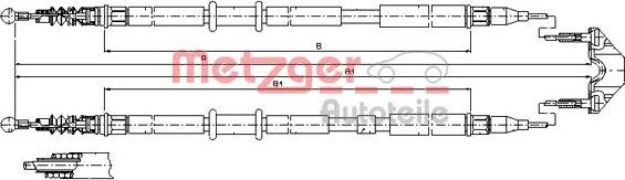 Metzger 11.5952 - Тросик, cтояночный тормоз autosila-amz.com