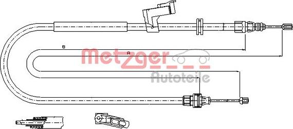 Metzger 11.5494 - Тросик, cтояночный тормоз autosila-amz.com