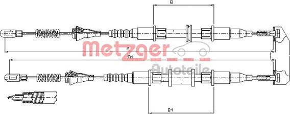 Metzger 11.5854 - Тросик, cтояночный тормоз autosila-amz.com
