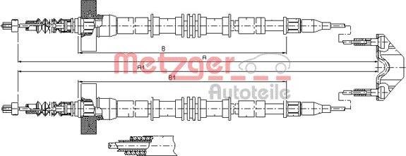 Metzger 11.5861 - Тросик, cтояночный тормоз autosila-amz.com