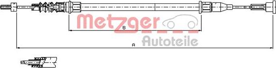 Metzger 11.5761 - Тросик, cтояночный тормоз autosila-amz.com
