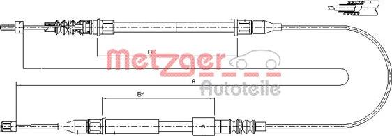 Metzger 11.5762 - Тросик, cтояночный тормоз autosila-amz.com