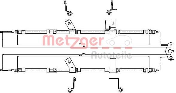 Metzger 11.5780 - Тросик, cтояночный тормоз autosila-amz.com