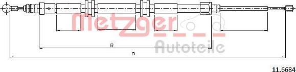 Metzger 11.6684 - Тросик, cтояночный тормоз autosila-amz.com