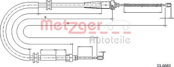 Metzger 11.6683 - Тросик, cтояночный тормоз autosila-amz.com