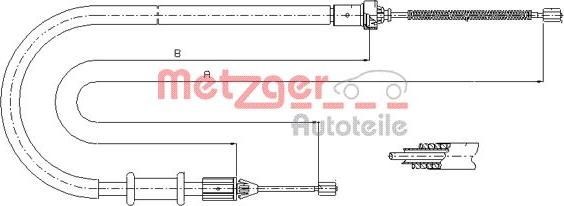 Metzger 11.6676 - Тросик, cтояночный тормоз autosila-amz.com