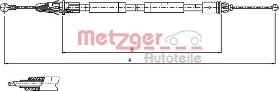 Metzger 11.6804 - Тросик, cтояночный тормоз autosila-amz.com