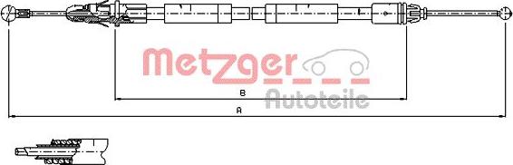 Metzger 11.6805 - тросик ручного торм. лев. Ren autosila-amz.com