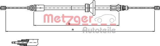 Metzger 11.6801 - Тросик, cтояночный тормоз autosila-amz.com