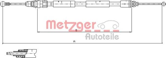 Metzger 11.6808 - Тросик, cтояночный тормоз autosila-amz.com