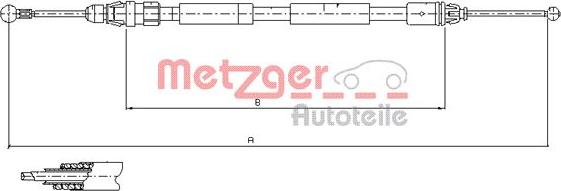 Metzger 11.6807 - Тросик, cтояночный тормоз autosila-amz.com