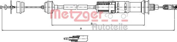 Metzger 11.3923 - Трос, управление сцеплением autosila-amz.com