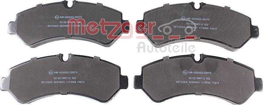 Metzger 1170948 - Тормозные колодки, дисковые, комплект autosila-amz.com