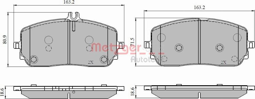 Metzger 1170956 - Тормозные колодки, дисковые, комплект autosila-amz.com