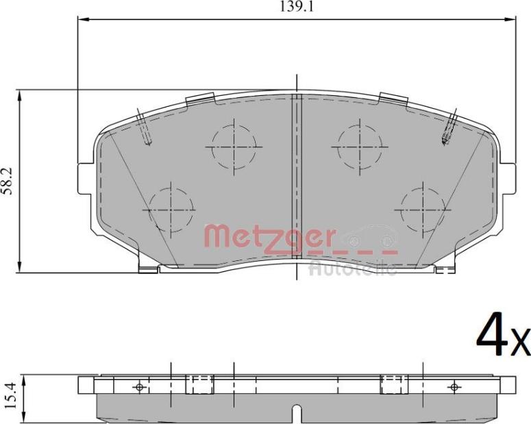 Metzger 1170966 - Тормозные колодки, дисковые, комплект autosila-amz.com