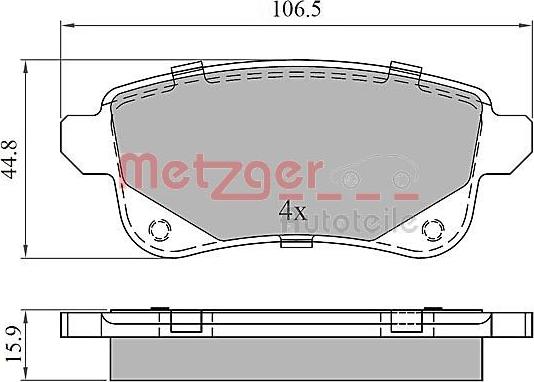 Metzger 1170909 - Тормозные колодки, дисковые, комплект autosila-amz.com
