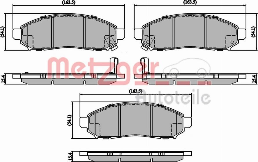 Metzger 1170916 - Тормозные колодки, дисковые, комплект autosila-amz.com