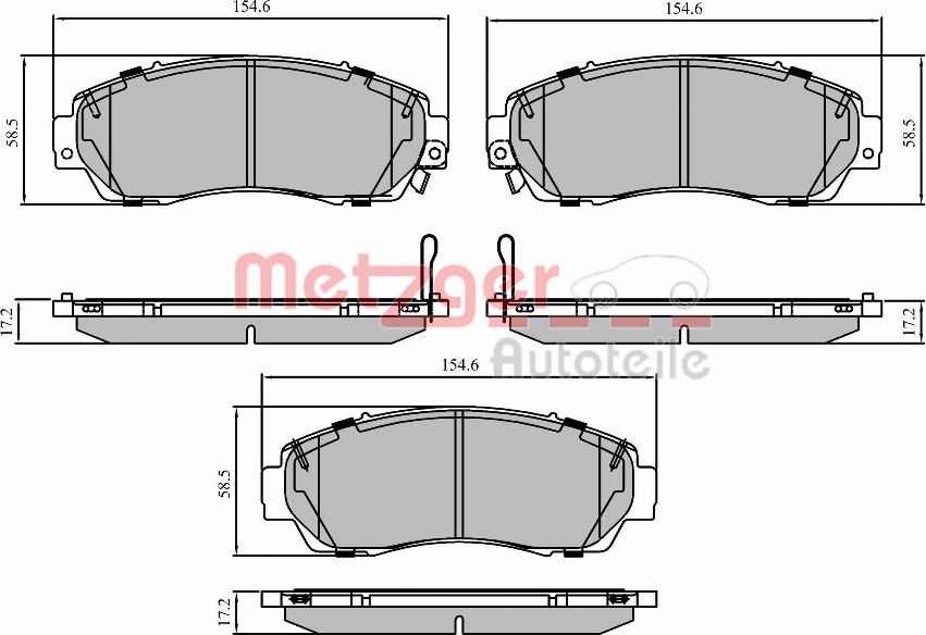 Metzger 1170911 - Тормозные колодки, дисковые, комплект autosila-amz.com