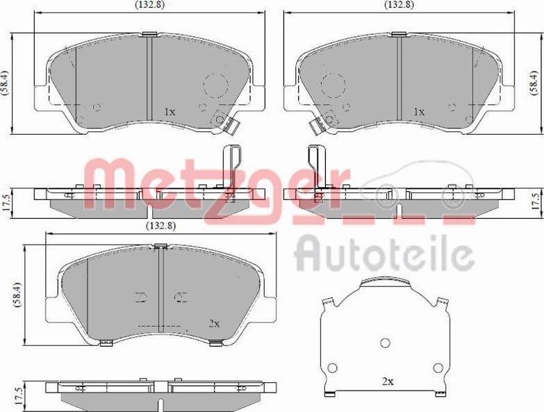 Metzger 1170918 - Тормозные колодки, дисковые, комплект autosila-amz.com