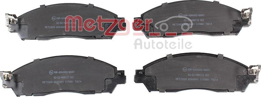 Metzger 1170981 - Тормозные колодки, дисковые, комплект autosila-amz.com