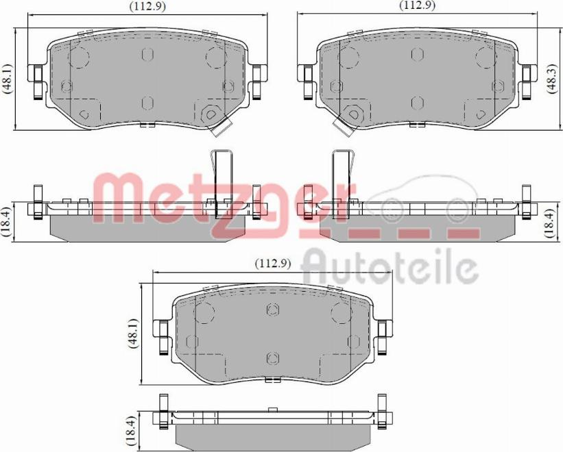 Metzger 1170937 - Тормозные колодки, дисковые, комплект autosila-amz.com