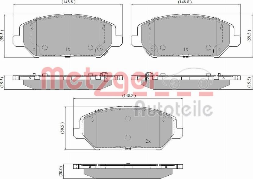 Metzger 1170929 - Тормозные колодки, дисковые, комплект autosila-amz.com